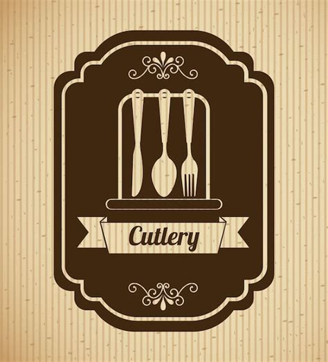 Vintage Besteck Label | Kostenlose Vektor