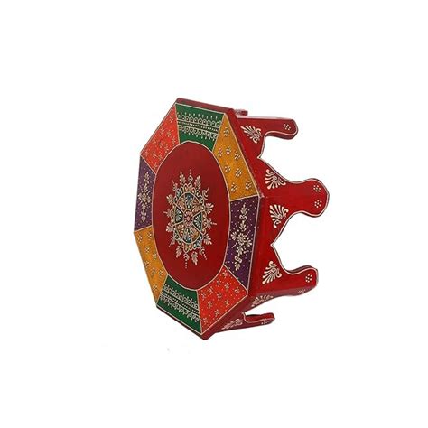 Antique Design Hand-Painted Decorative Bajot Chowki: Multipurpose Pooj ...