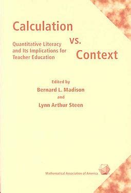 Buy Calculation vs. Context: Quantitative Literacy and Its Implications ...