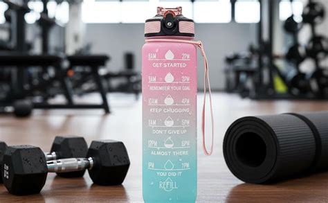 Darkpyro Water Bottles 1 Litre Sipper Bottle For Adults Motivational ...