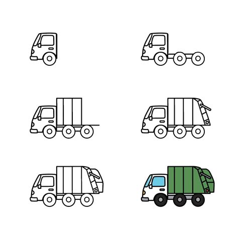 10+ Easy and Simple Garbage Truck Drawing Ideas - Drawing Photos