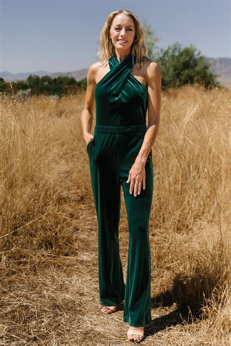 Cleopatra Velvet Jumpsuit | Dark Green | Baltic Born