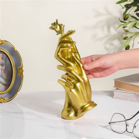 Home Décor - Lady With Rose Hand Gesture Decor Object 11 Inch For Room ...