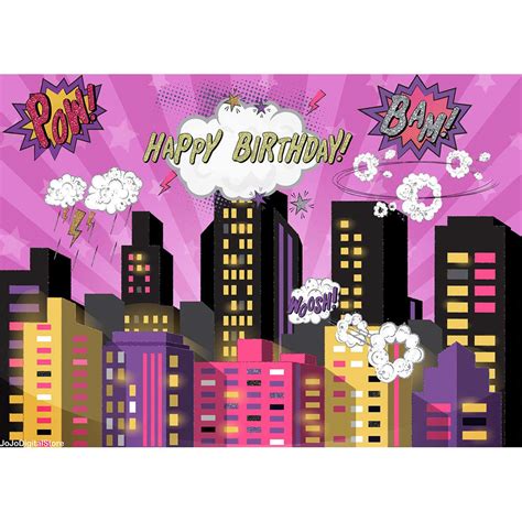 Buy Cartoon Super City Themed Photography Backdrop 7x5 Wonder Woman ...