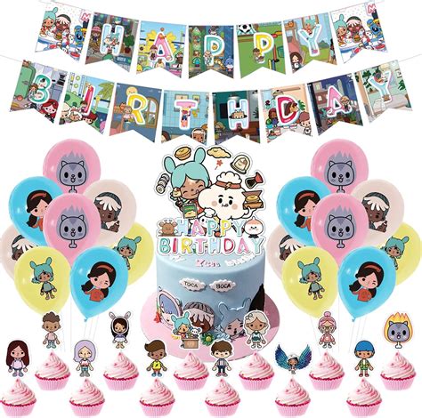 Toca Boca Birthday Party Decorations,Bo-ca Life Word | Ubuy India