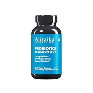 Auraika Nutrition Probiotics Supplement 50 Billion CFU | Gut Health ...