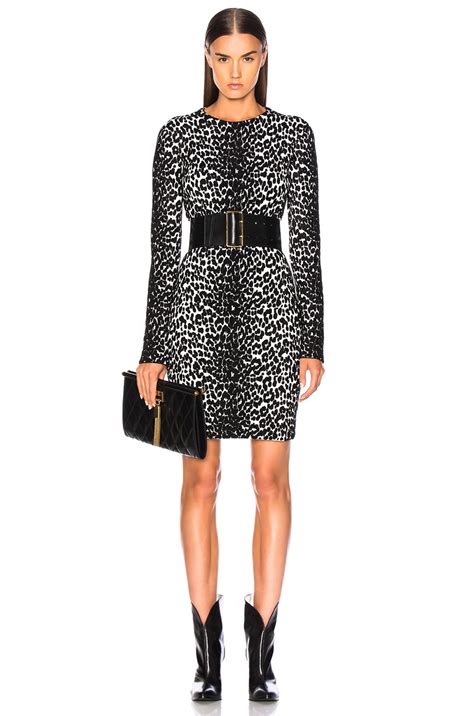 Givenchy Leopard Jacquard Sweater Dress in Black & White | FWRD