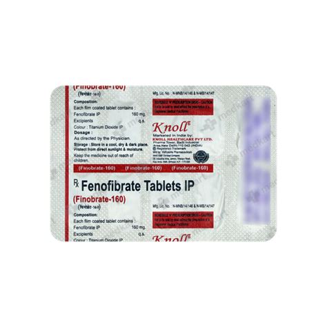 Finobrate 160mg Tablet for Cholesterol Control | Price, Uses, Side ...