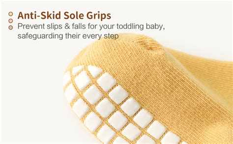 Agniphant 5 Pairs Baby Grip Socks with Anti-Skid Sole & Animal ...