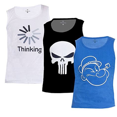 Buy TeesTadka Men's Cotton Printed Gym Vest (Pack of 3) at Amazon.in