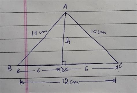 find the area of an isosceles triangle whose sides are 10 cm and base ...