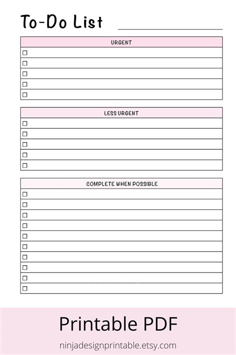 Printable Priority to Do List With Checkboxes | Etsy Canada | To do ...