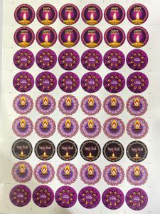 Bakers King 5 cm Happy Diwali and Diya - Chocolate Party Stickers ...
