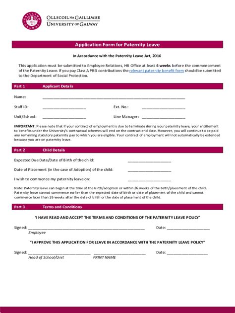 Image result for Paternity Leave Declaration Form