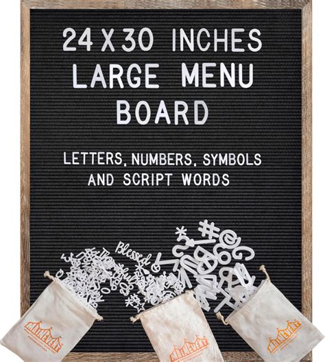 Amazon.com : SELEAD Extra Large Letter Board Sign - 24" x 30" Black ...