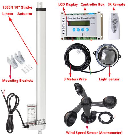 Buy DC Electric Single Axis Solar Tracker Controller &Linear Actuator ...