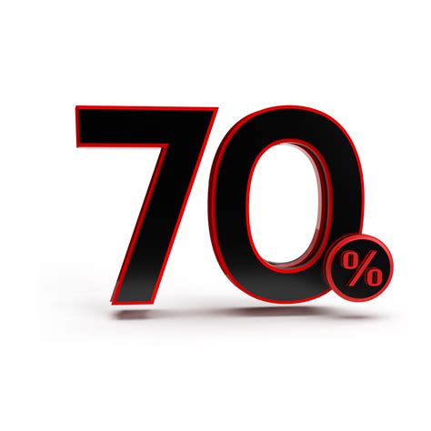 Free 3d number 70 percentage red black, sale discount, sale promo ...