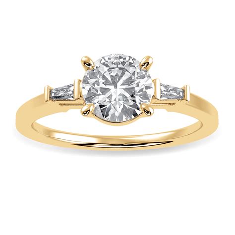 Jewelove™ Rings Women's Band only / VS J 0.30cts. Solitaire Baguette ...