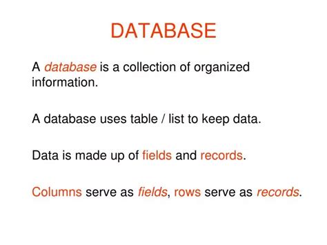 Image result for Topics for Database PowerPoint