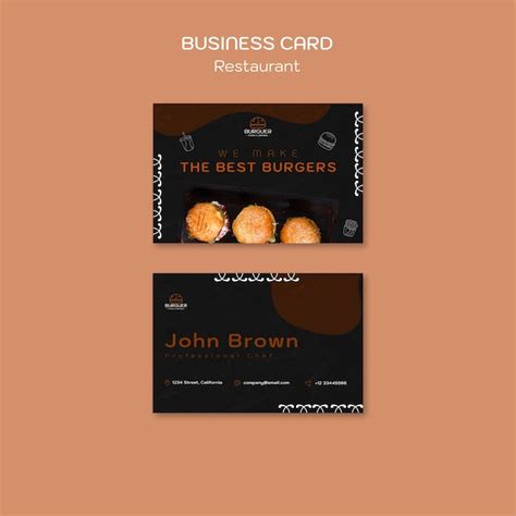 Restaurant Business Card Template 的图像结果