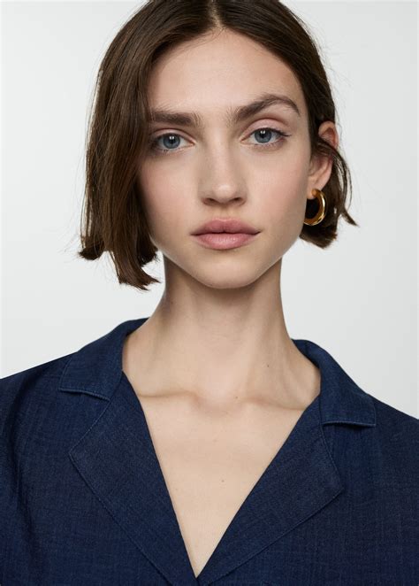 Short sleeved cotton shirt - Women | MANGO Philippines