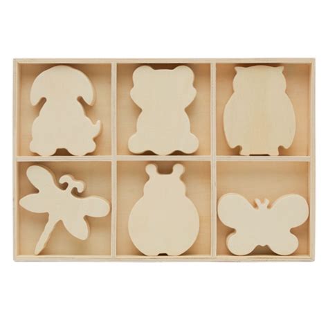 Buy Natural Wood Sorting Trays with Wood Animal Cutouts, Pack of 3, for ...