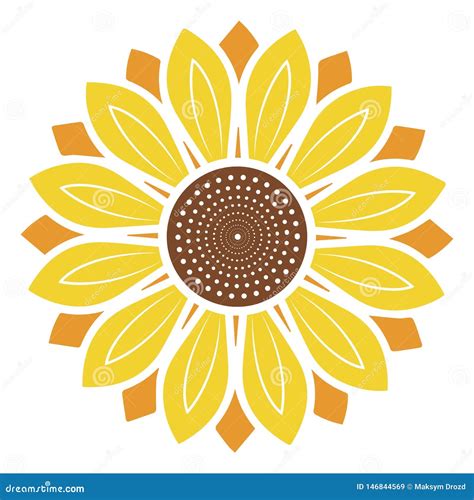 Logo and Symbol of Sunflower Vector Illustration in Flat Style Stock ...