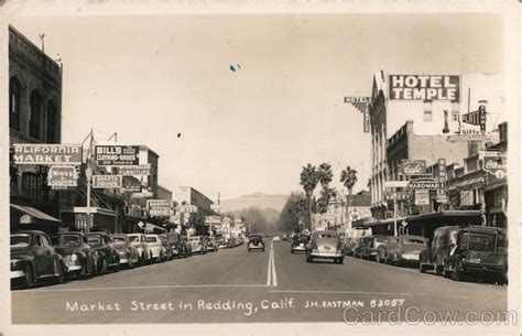 Market Street Redding, CA Postcard