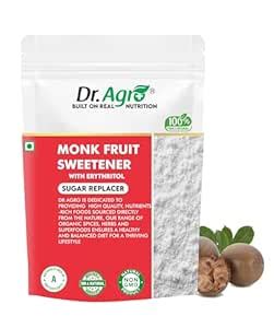 DR AGRO MonkFruit Sweetener Extract with Erythritol 800 GM Zero-Calorie ...