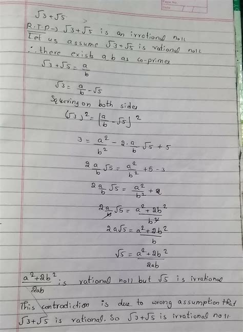 prove that (root 3+root5)whole square is an irrational number - Brainly.in