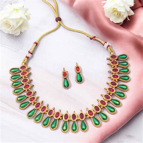 Multicolor Gunasundari Antique Jewellery Set - New Arrival – Bling Bag