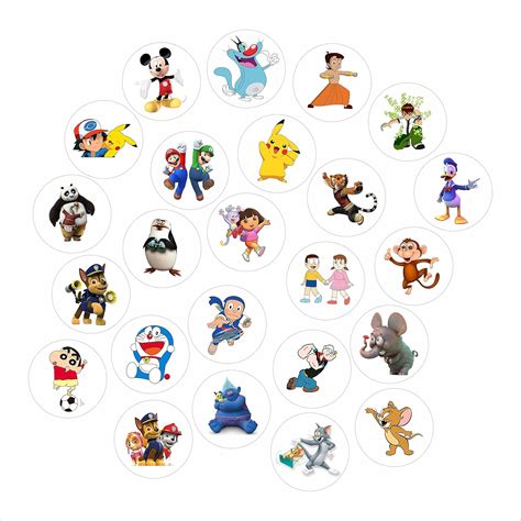 Buy Urban Print Cartoon Stickers, Character Theme, 48 Pieces, 2 inches ...