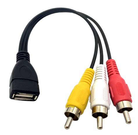 Halokny USB to 3 RCA Cable, 8 inch USB 2.0 A Female to 3RCA Male Audio ...