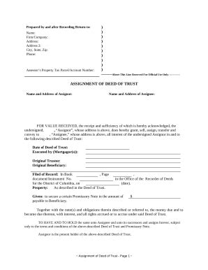 Assignment of Deed of Trust by Corporate Mortgage Holder Doc Template ...