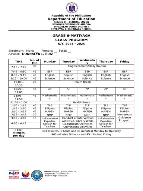 Image result for Grade 4 Class Program