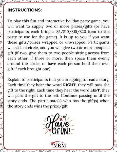 Free Printable Left Right Christmas Game, Vacation Rental Management ...