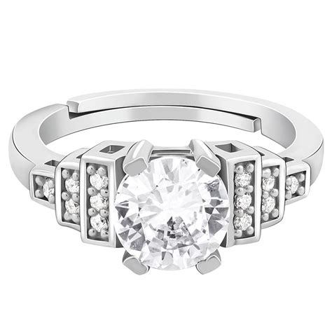 GIVA 925 Silver Evening Glamour Ring, Adjustable | Gifts for Women and ...