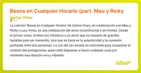 Significado de la canción Besos en Cualquier Horario (part. Mau y Ricky ...