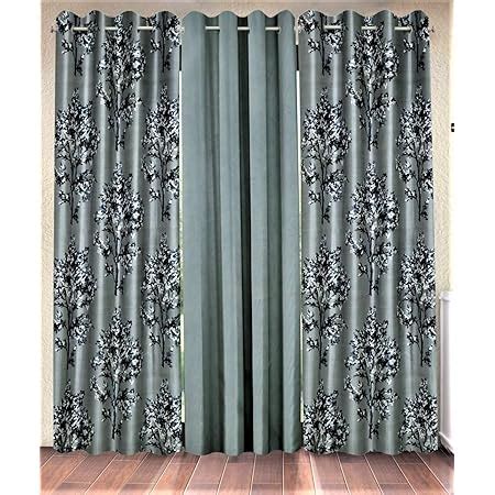 Buy Home Sizzler 2 Piece Flower Border Panel Eyelet Polyester Door ...