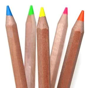 Eco Highlighter Pencils - Set of 5 Colors - Will Not Bleed or Dry Out ...