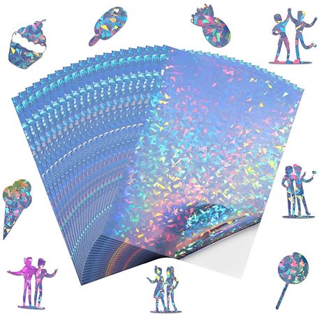 HASTHIP® Holographic Sheet Self Adhesive Vinyl Sticker Photo Paper ...