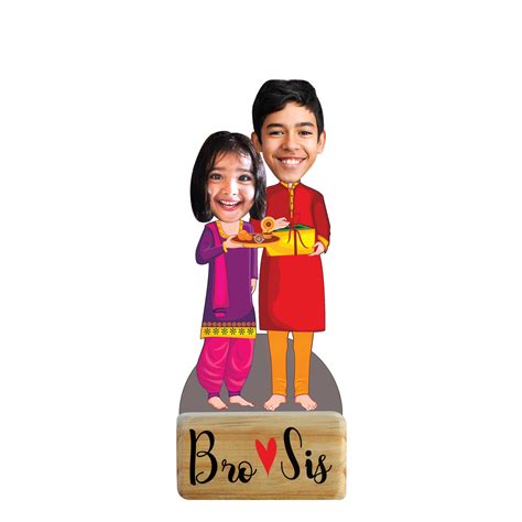 Cute Bhai-Bahan caricature – Preezmo Gifts