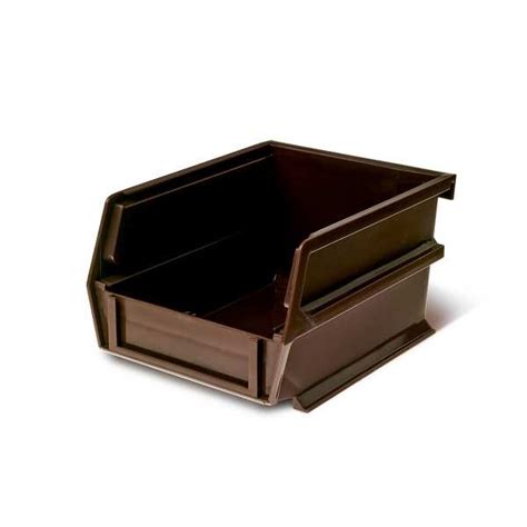 Triton Products Hang and Stack Storage Bin, Brown, Polypropylene, 12 lb ...