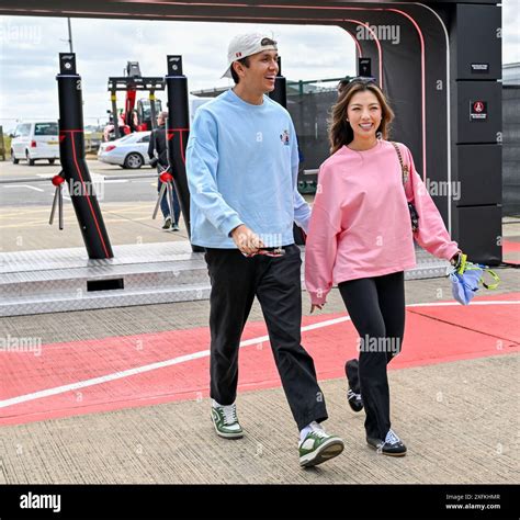 Towcester, UK. 04th July, 2024. Alex Albon arrives with his girlfriend ...