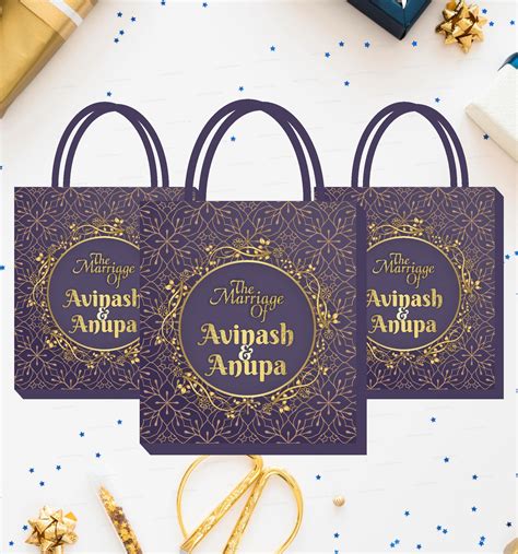 PSI Wedding Theme Personalized Return Gift Bag | Marriage Decorations ...
