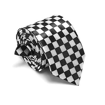 Buy LOVIENA Gypsy White & Black Checkered Men's Tie at Amazon.in