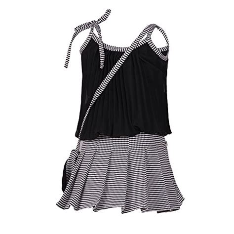 Aarika Baby Girl's Self Design Top and Skirt Set (DR-703-BLACK-18 ...