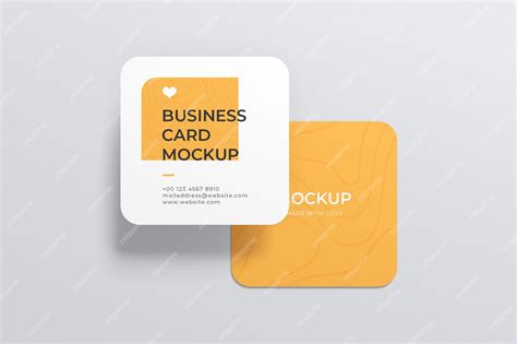 Rounded square business card mockup | Premium PSD