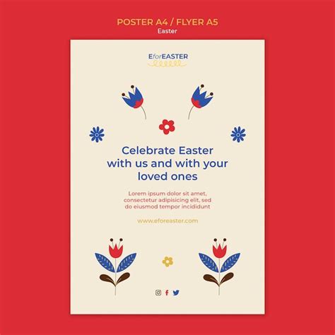 Modèle de joyeuses pâques design plat | PSD Gratuite