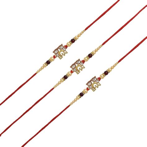 Bhai Moustache Rakhi Set of 3 with Roli Chawal and Raksha Bandhan Gree ...